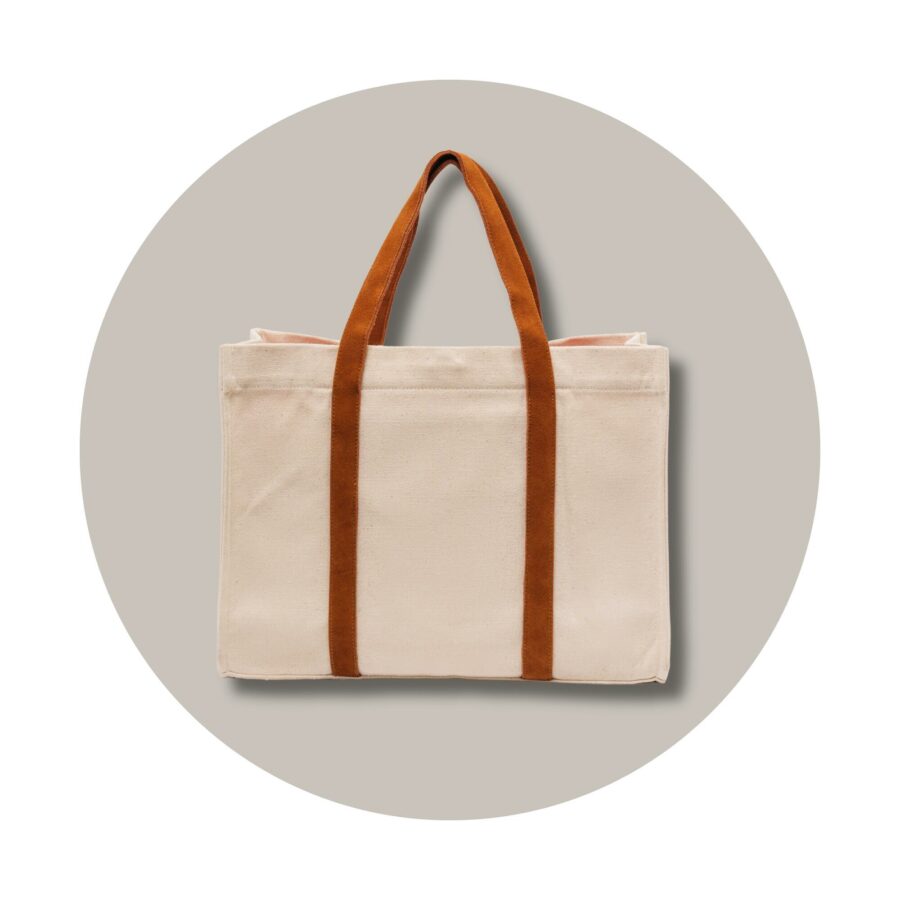 Shopper Bag with Leather Details